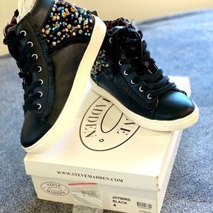 BiG Kids Steve Madden Girls JHYBIRD Black Sz 4